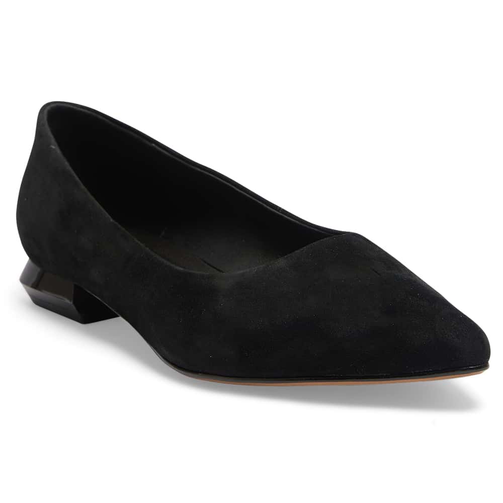 Cassie Ballet Flat in Black Suede