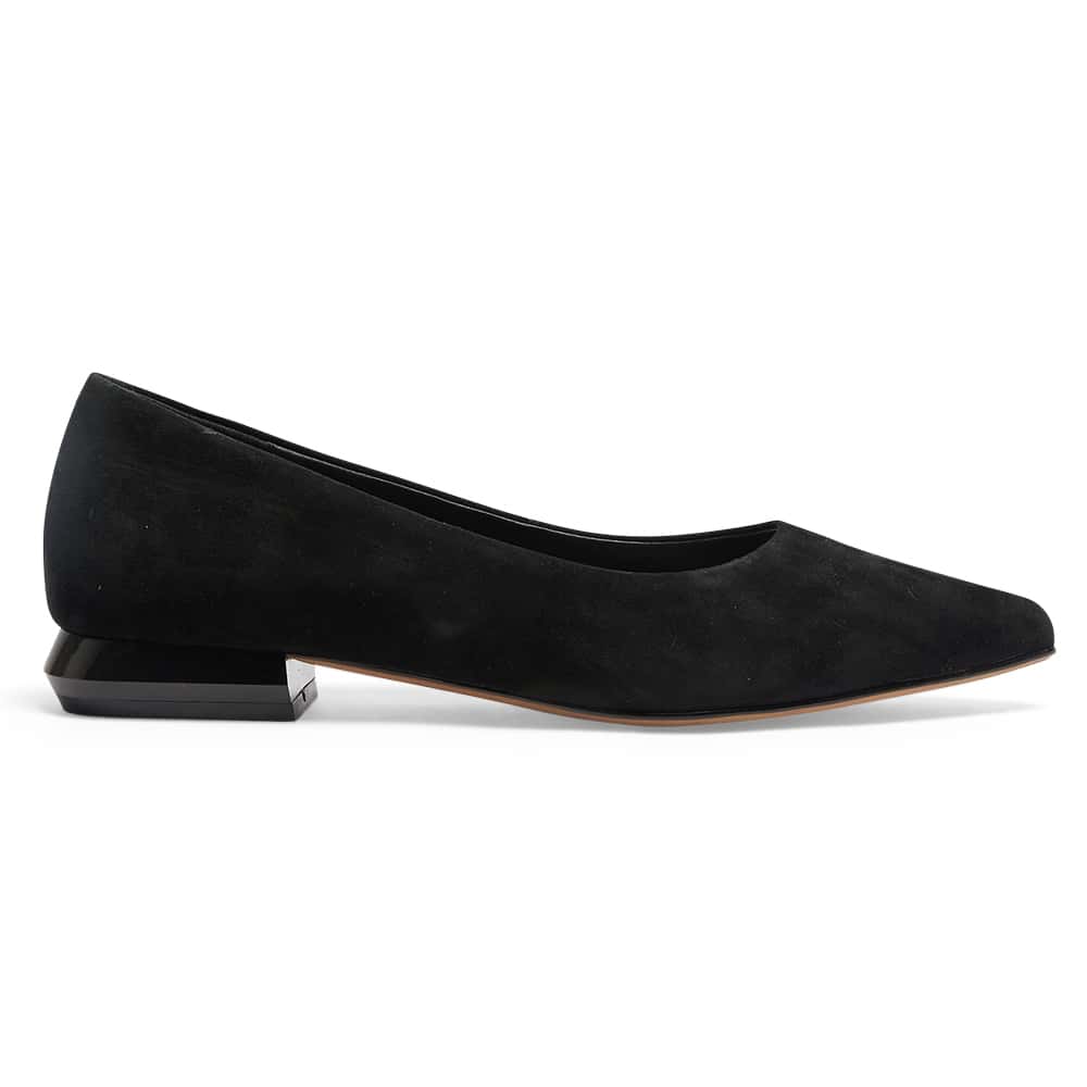 Cassie Ballet Flat in Black Suede