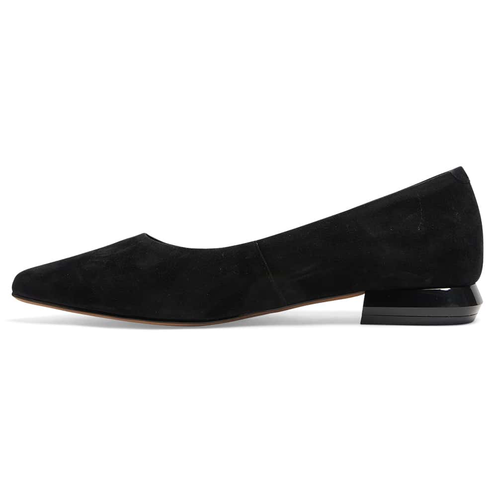 Cassie Ballet Flat in Black Suede
