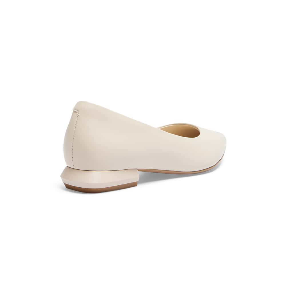 Cassie Ballet Flat in Ivory Leather