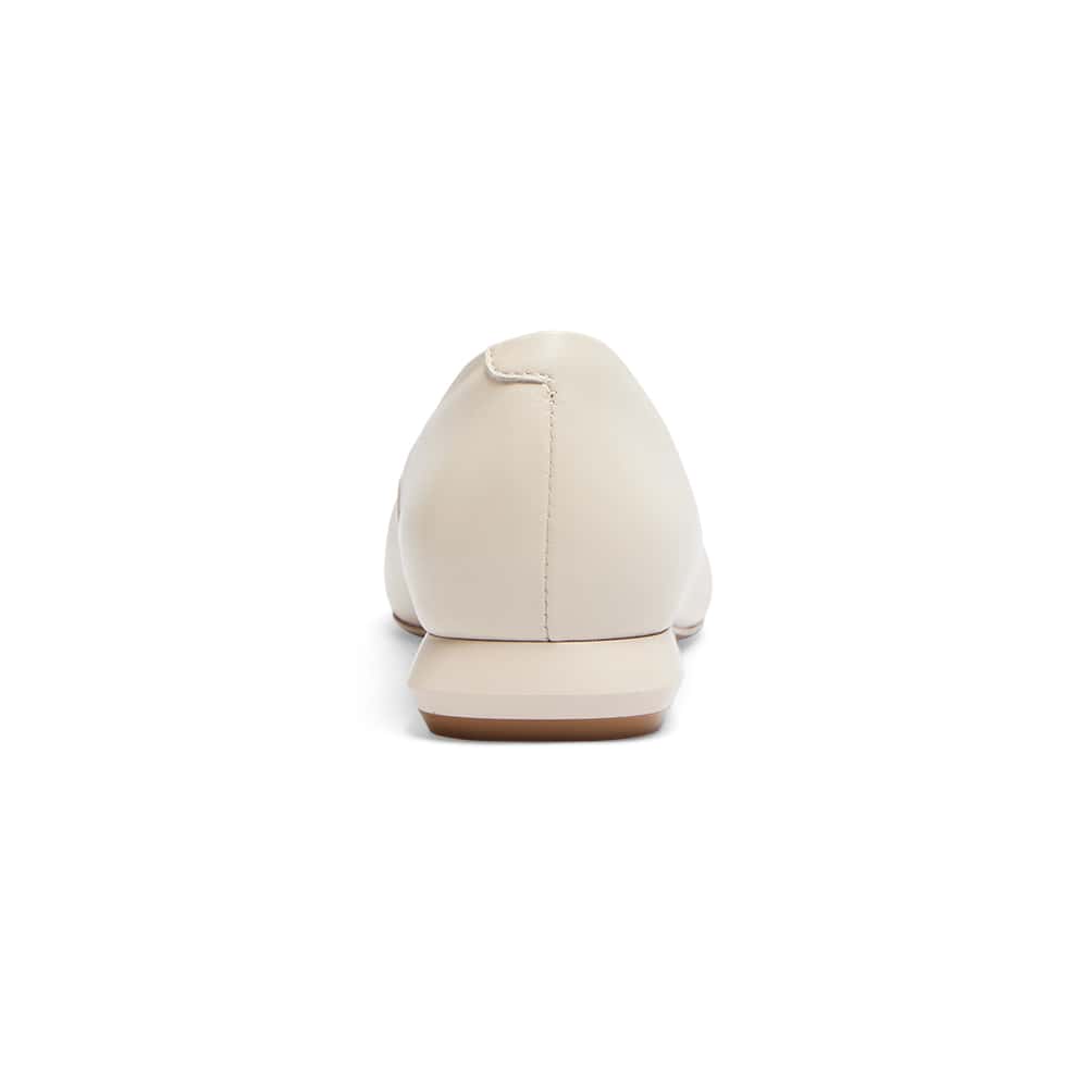 Cassie Ballet Flat in Ivory Leather