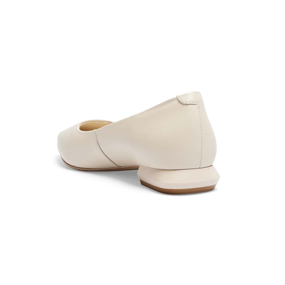Cassie Ballet Flat in Ivory Leather