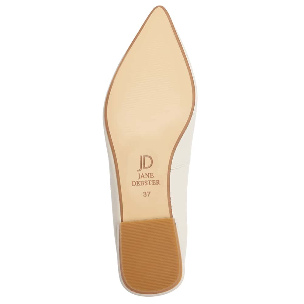 Cassie Ballet Flat in Ivory Leather