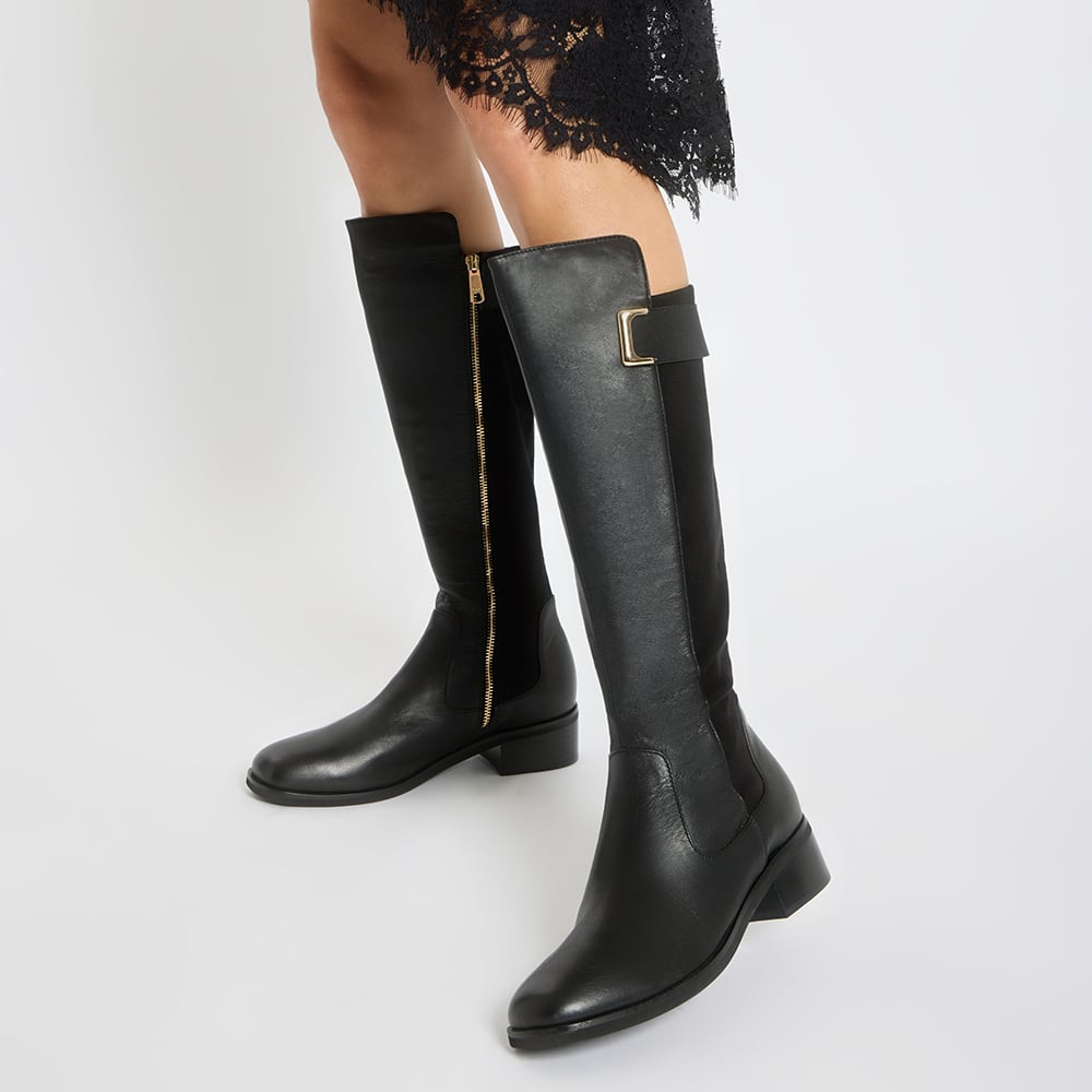 Cavalier Boot in Black Leather