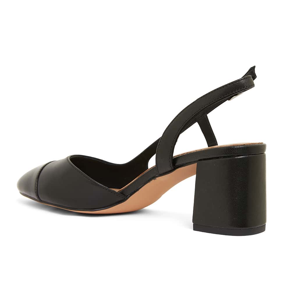 Chapter Heel in Black On Black Leather