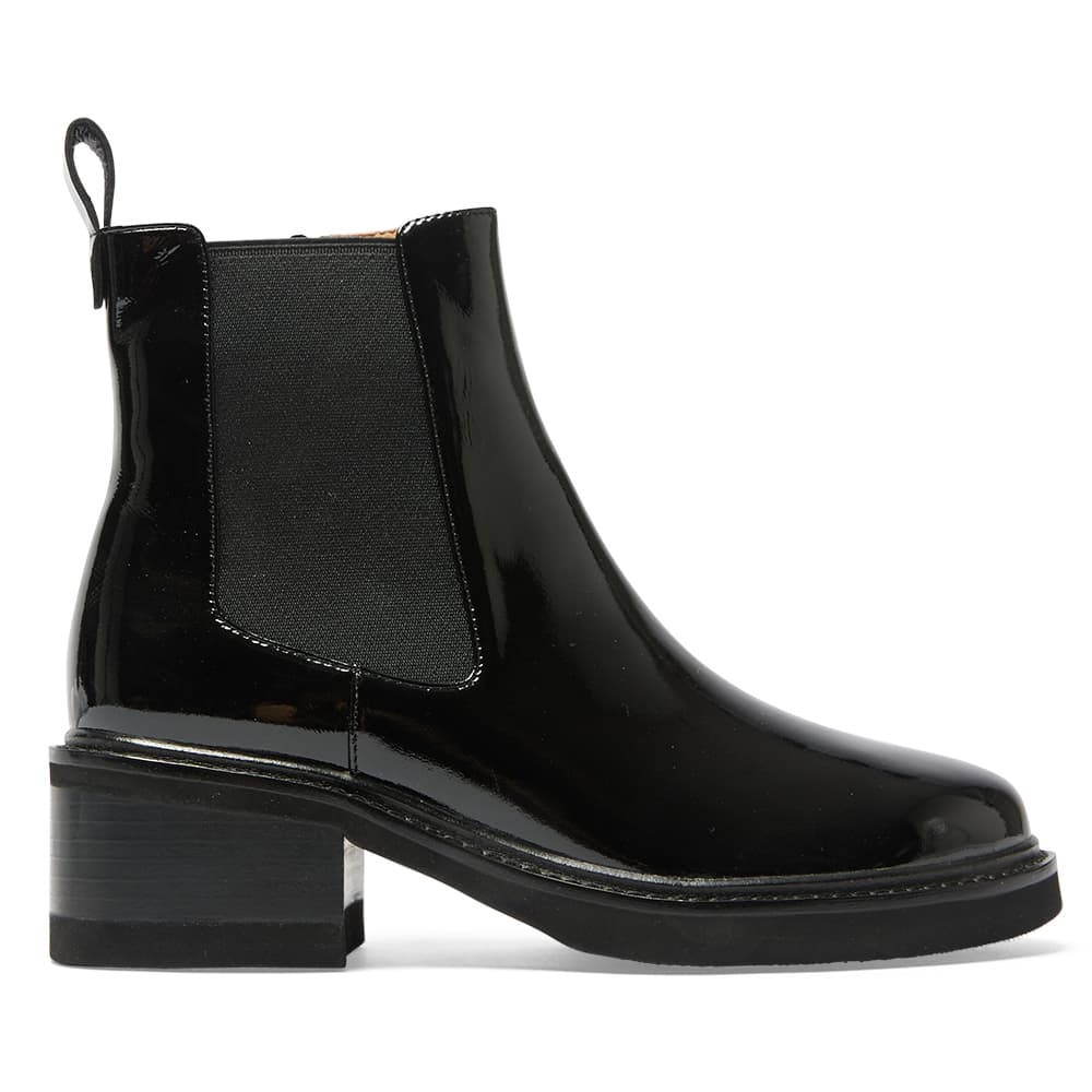 Detroit Boot in Black Patent