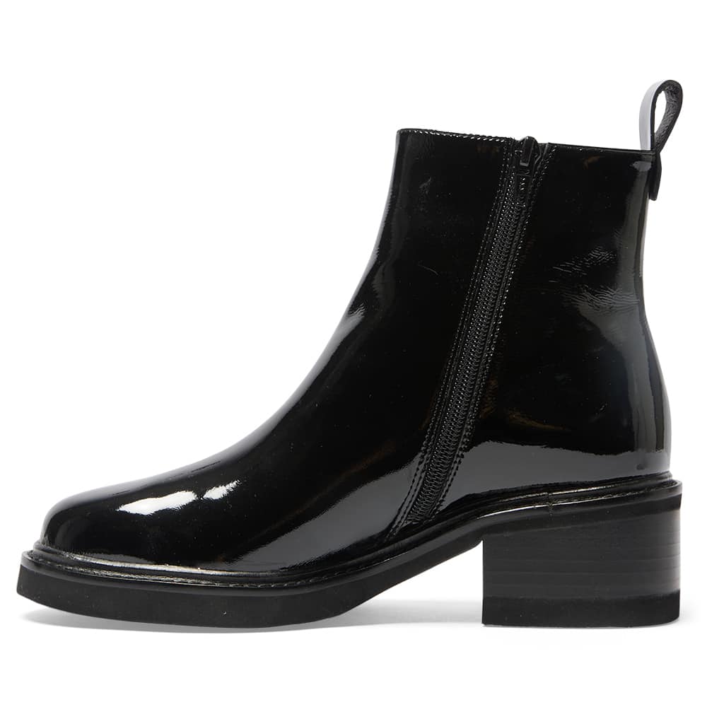 Detroit Boot in Black Patent
