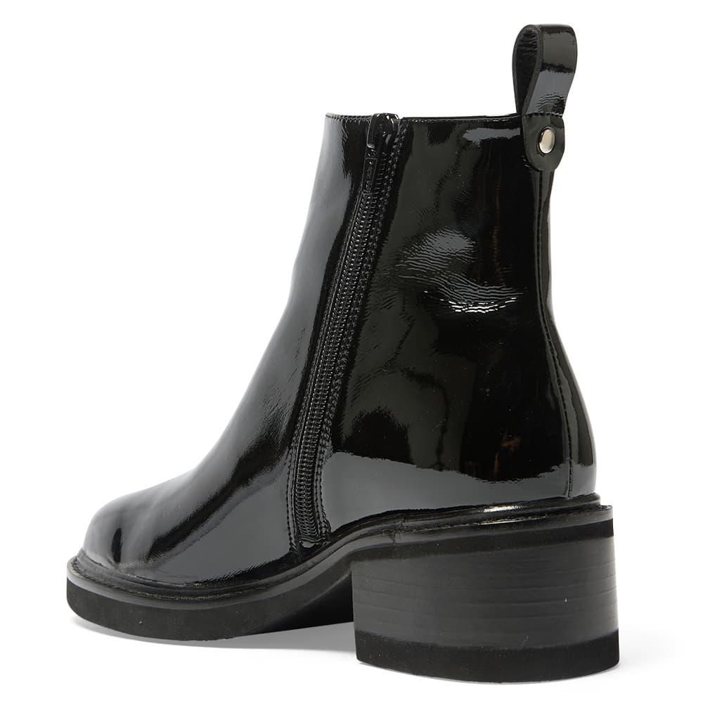Detroit Boot in Black Patent