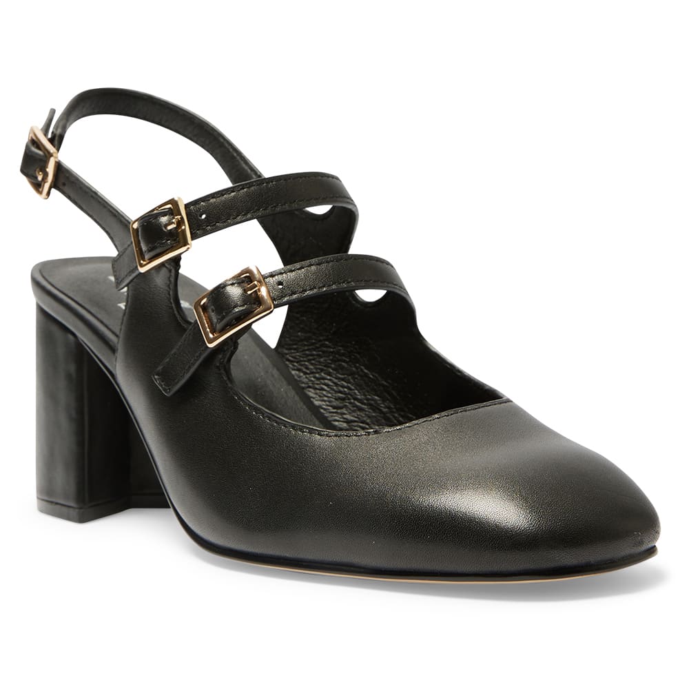 Diana Heel in Black Leather