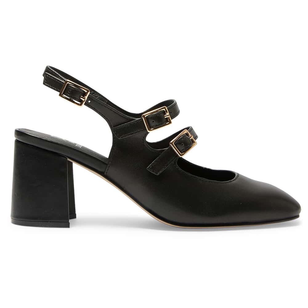 Diana Heel in Black Leather