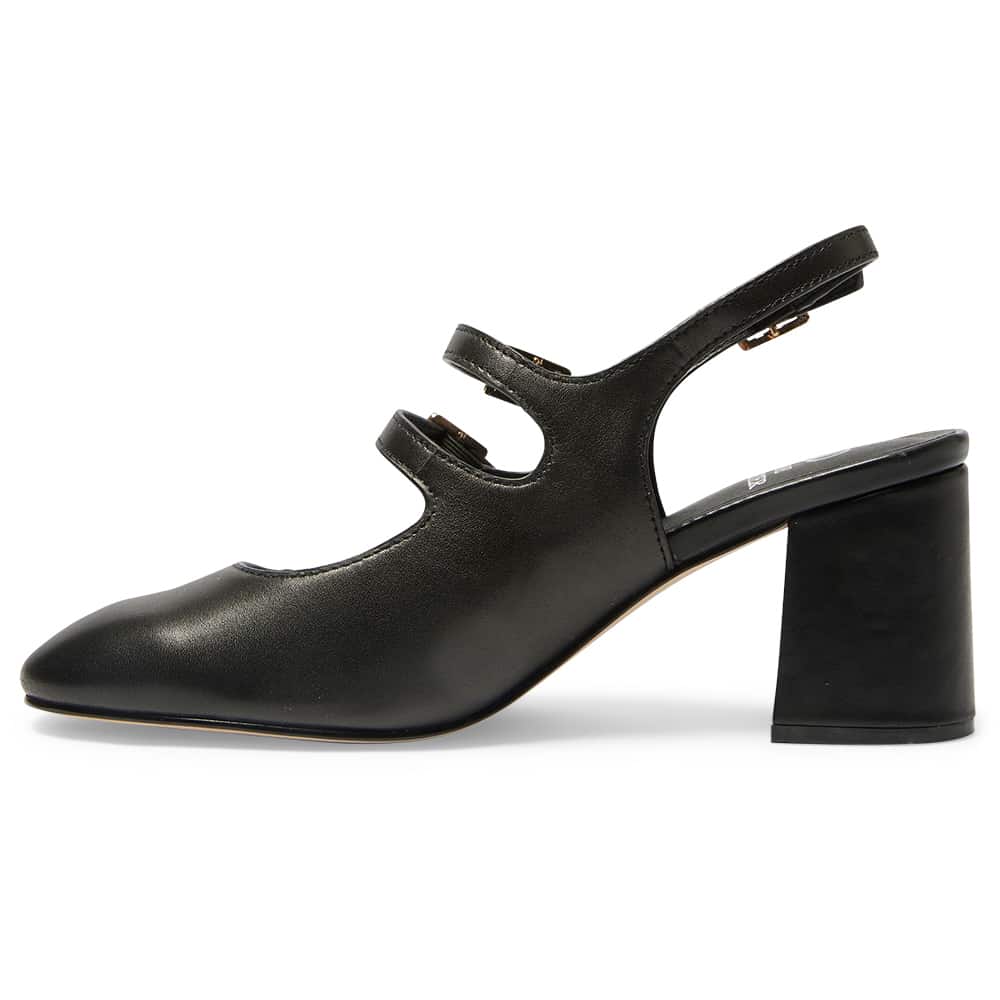 Diana Heel in Black Leather