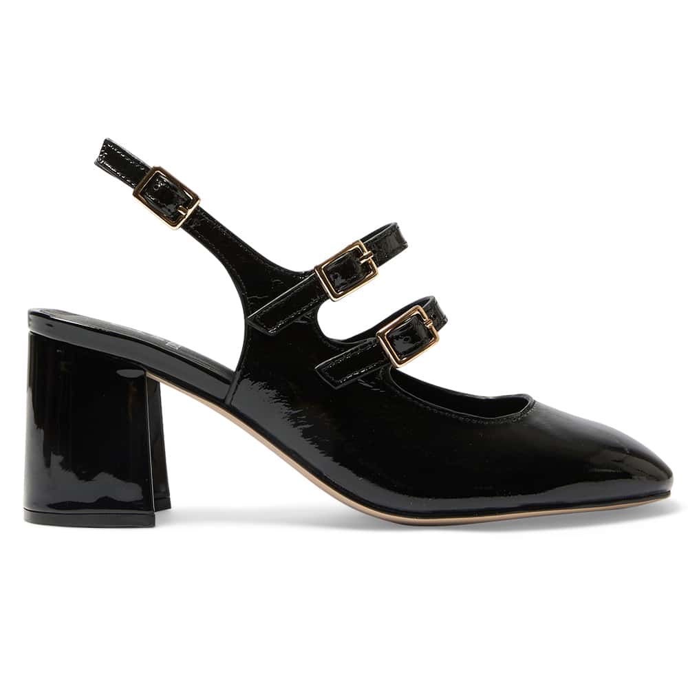 Diana Heel in Black Patent