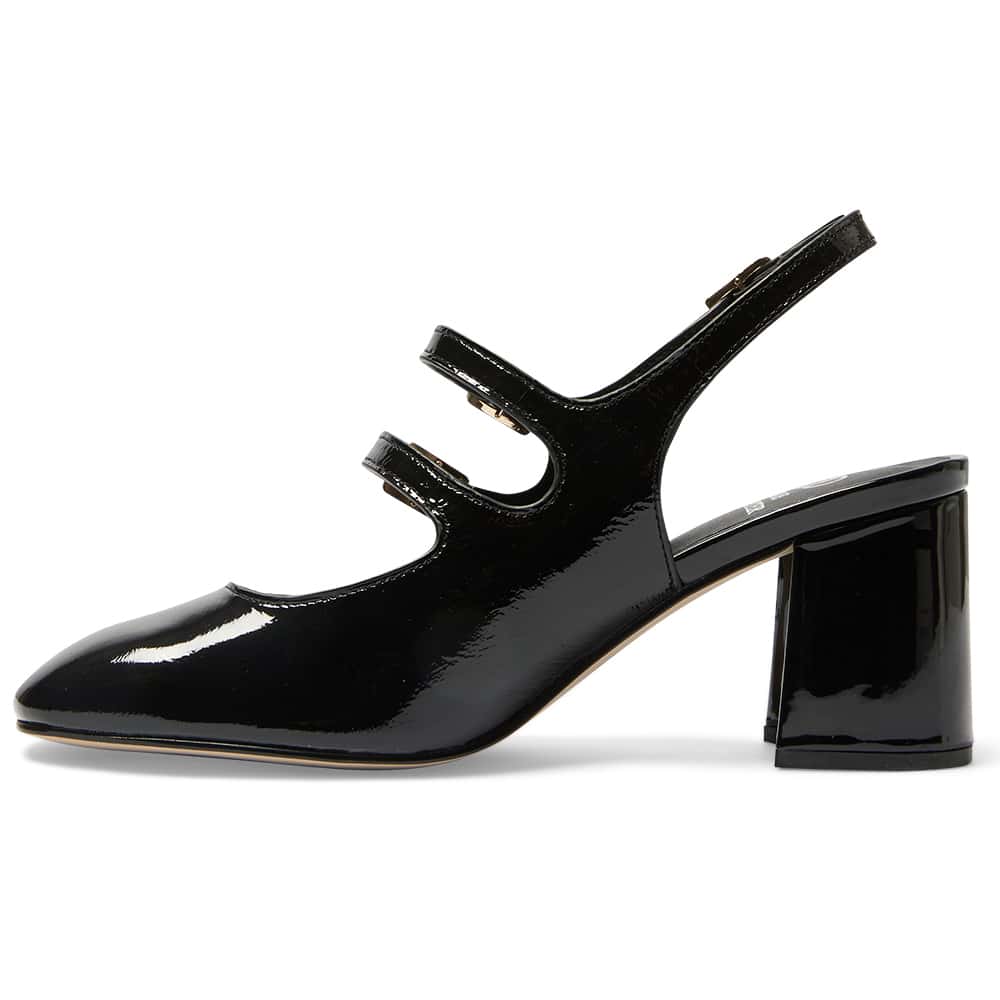 Diana Heel in Black Patent