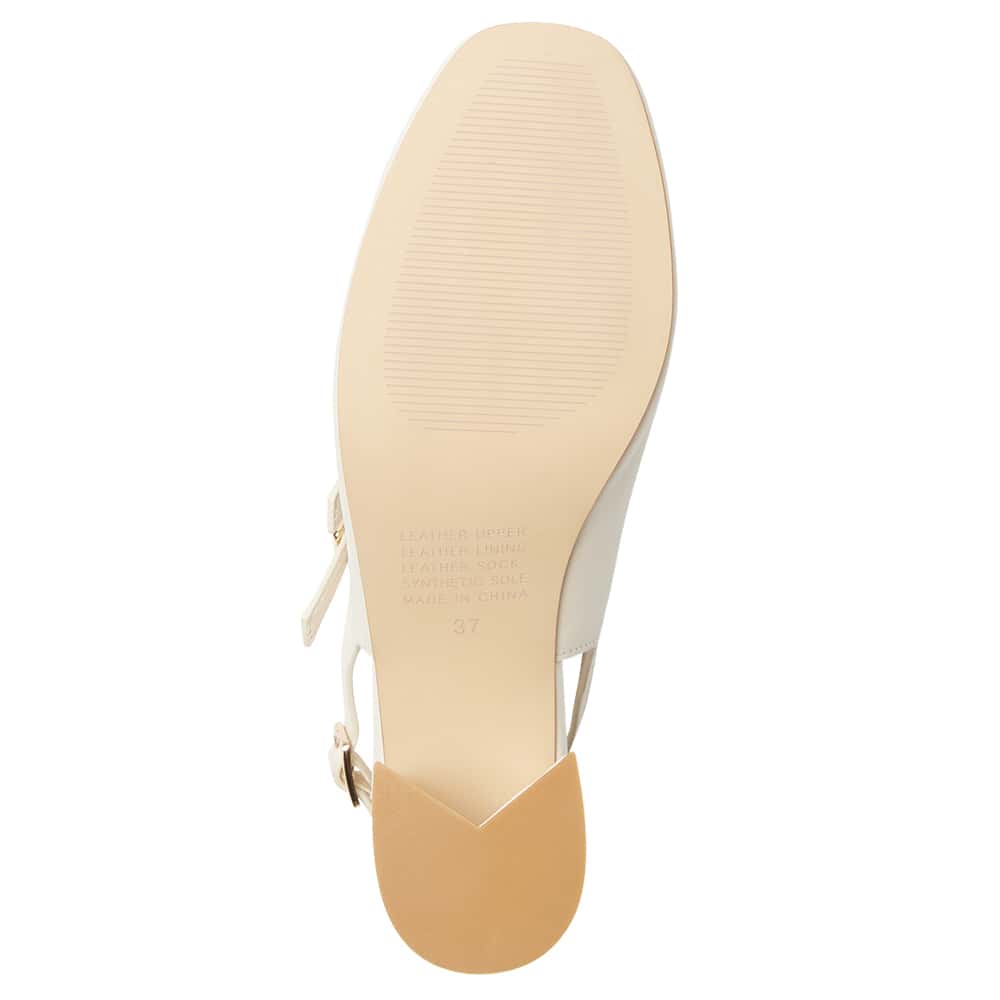 Diana Heel in Ivory Leather