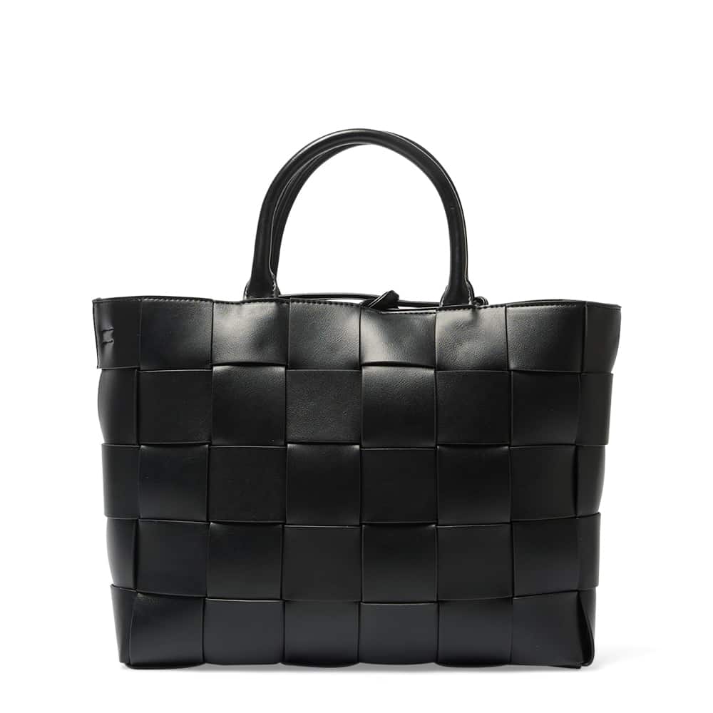 Dice Tote in Black Weave