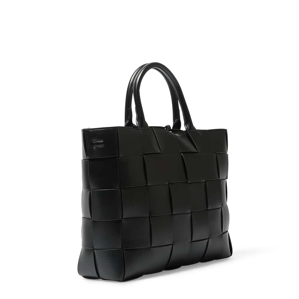 Dice Tote in Black Weave