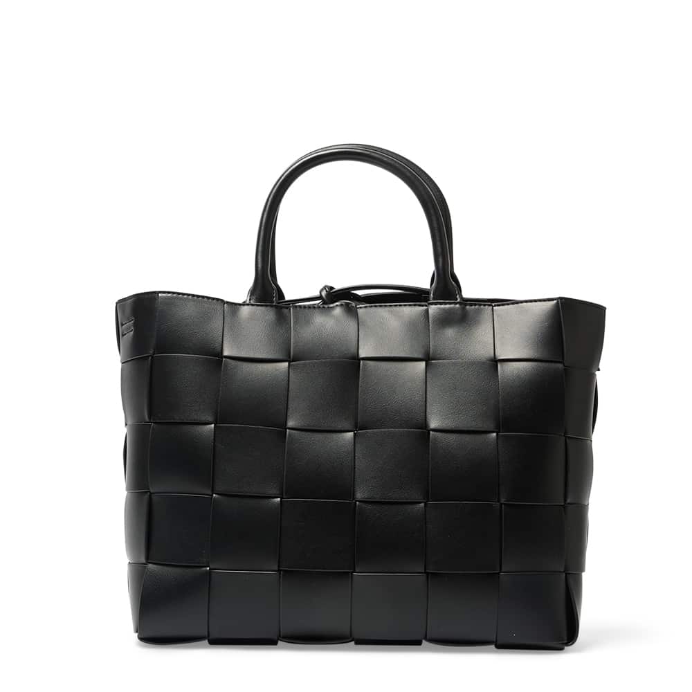 Dice Tote in Black Weave