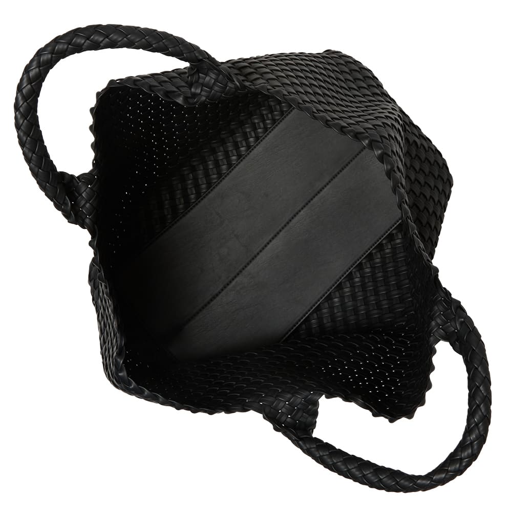 Duet Handbag in Black Weave Fabric