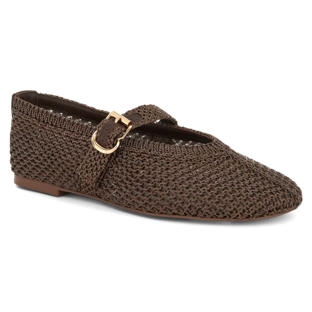 Elope Ballet Flat in Bronze Crochet