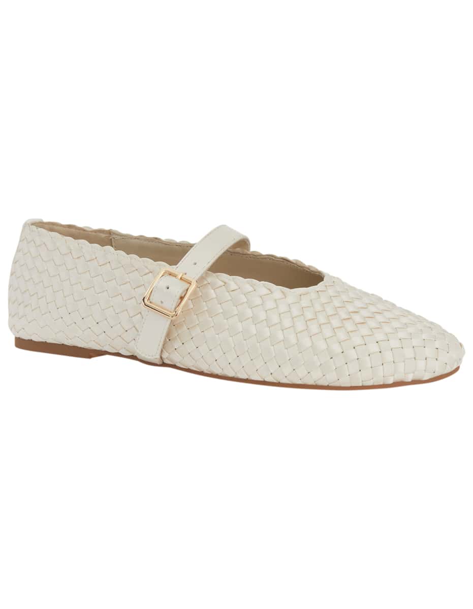 Ezra Ballet Flat in Bone Weave