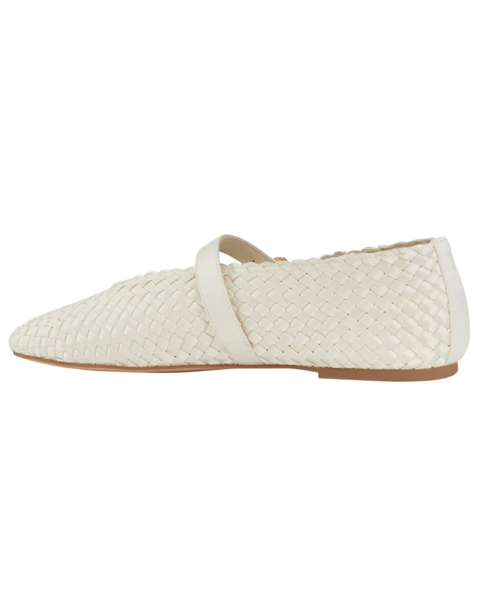 Ezra Ballet Flat in Bone Weave