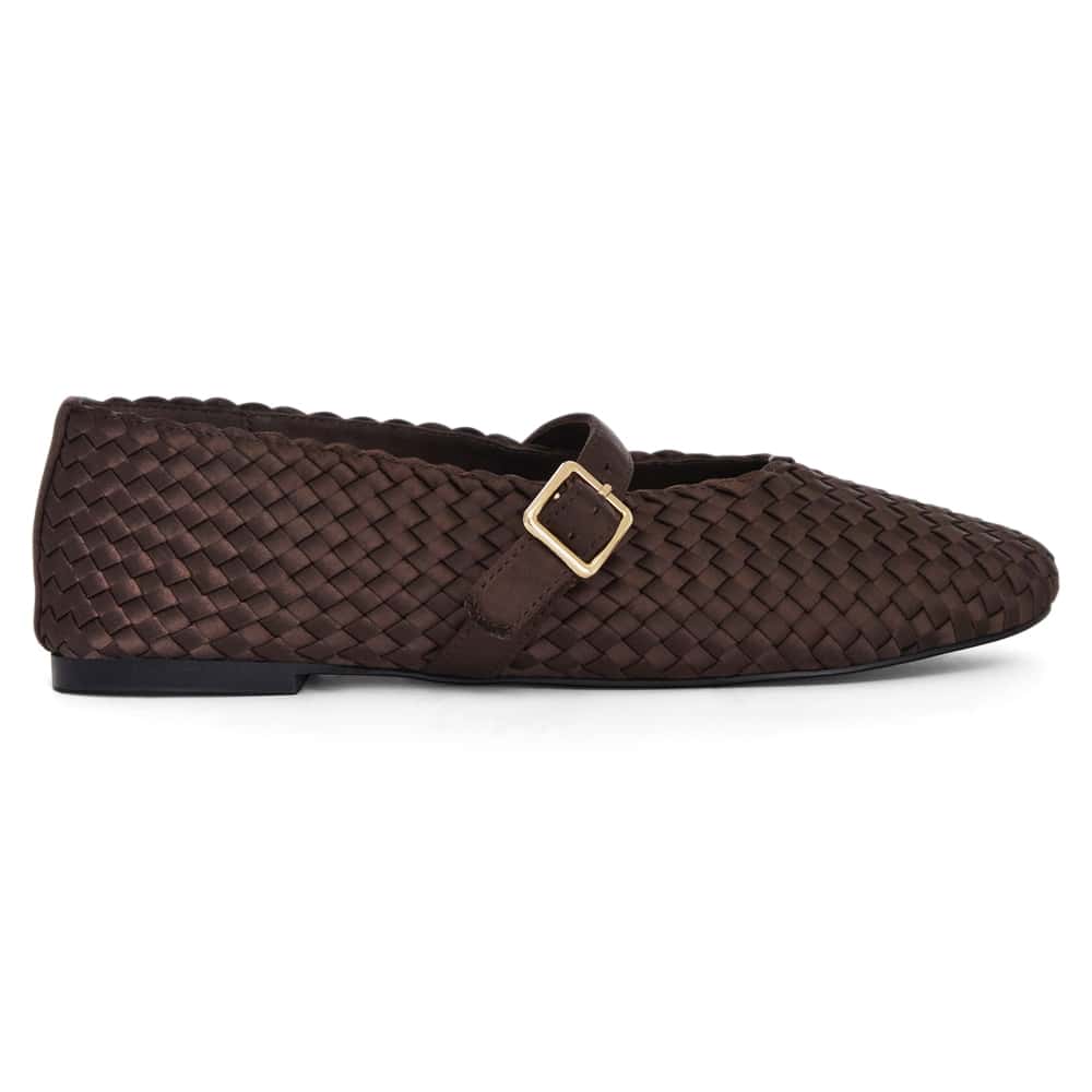 Ezra Ballet Flat in Chocolate Weave