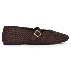 Ezra Ballet Flat in Chocolate Weave