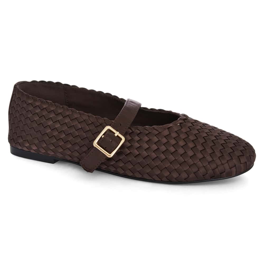 Ezra Ballet Flat in Chocolate Weave