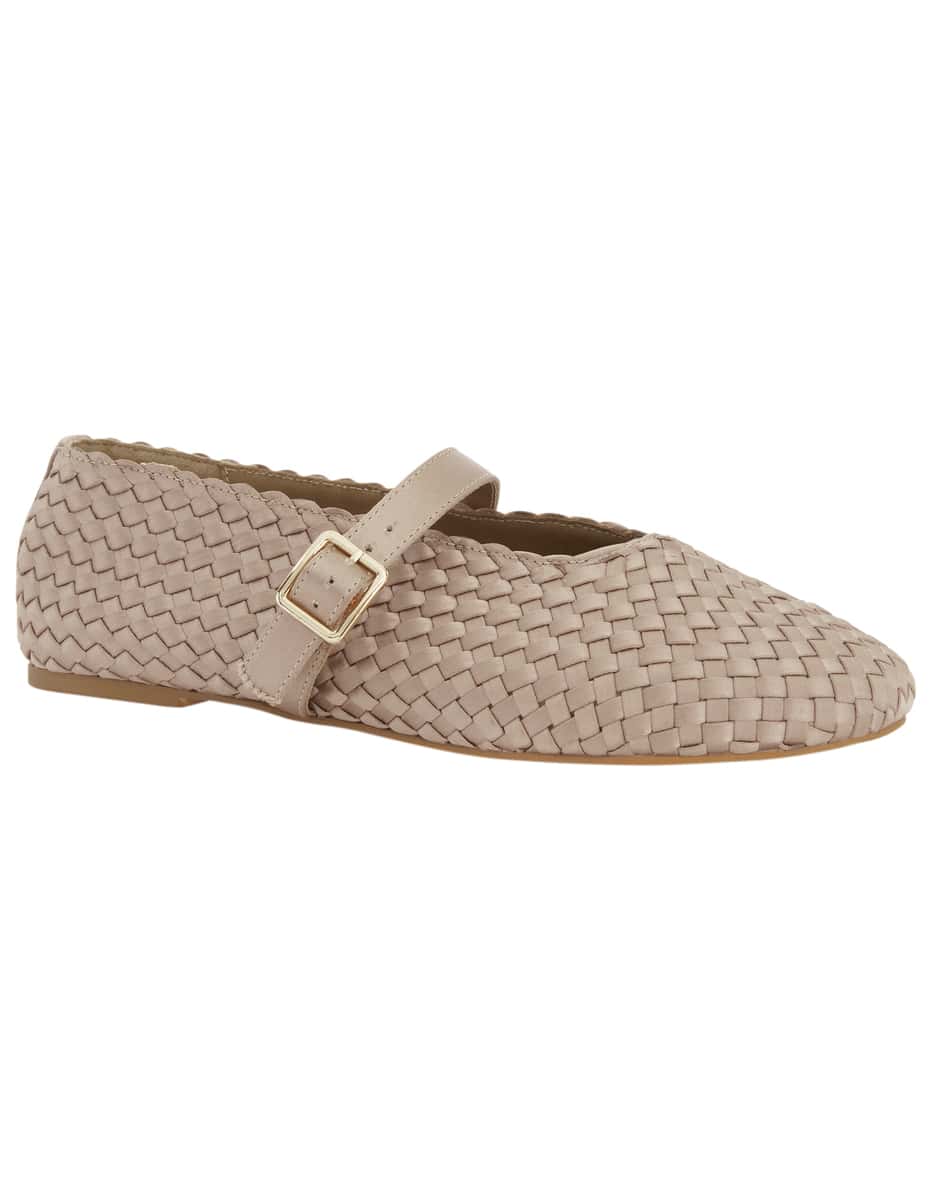 Ezra Ballet Flat in Taupe Weave