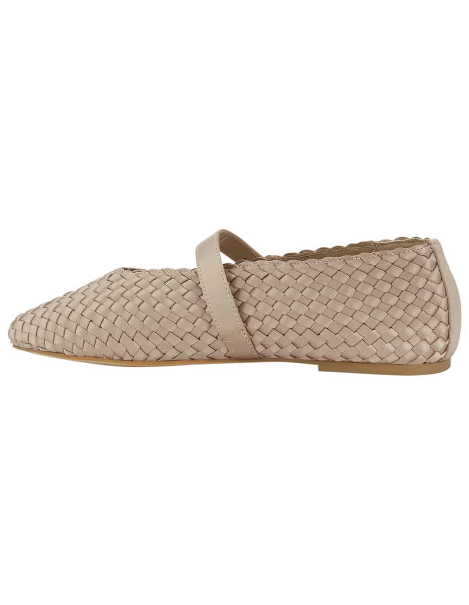 Ezra Ballet Flat in Taupe Weave