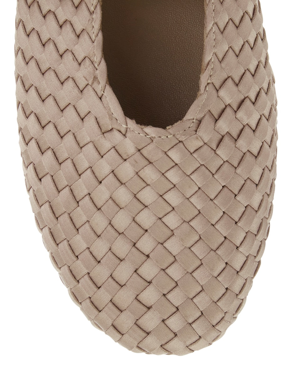 Ezra Ballet Flat in Taupe Weave
