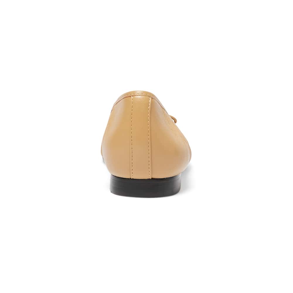 Fame Ballet Flat in Black And Camel Leather