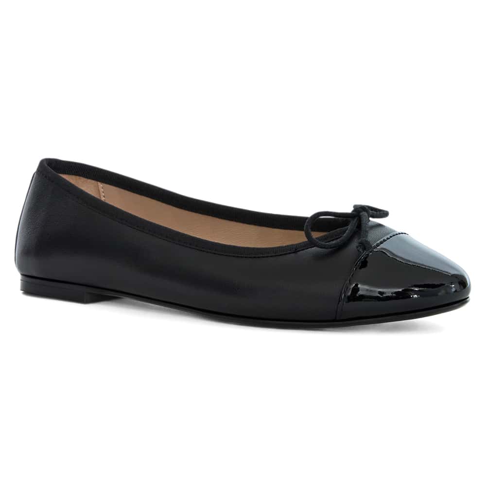 Femme Ballet Flat in Black Patent