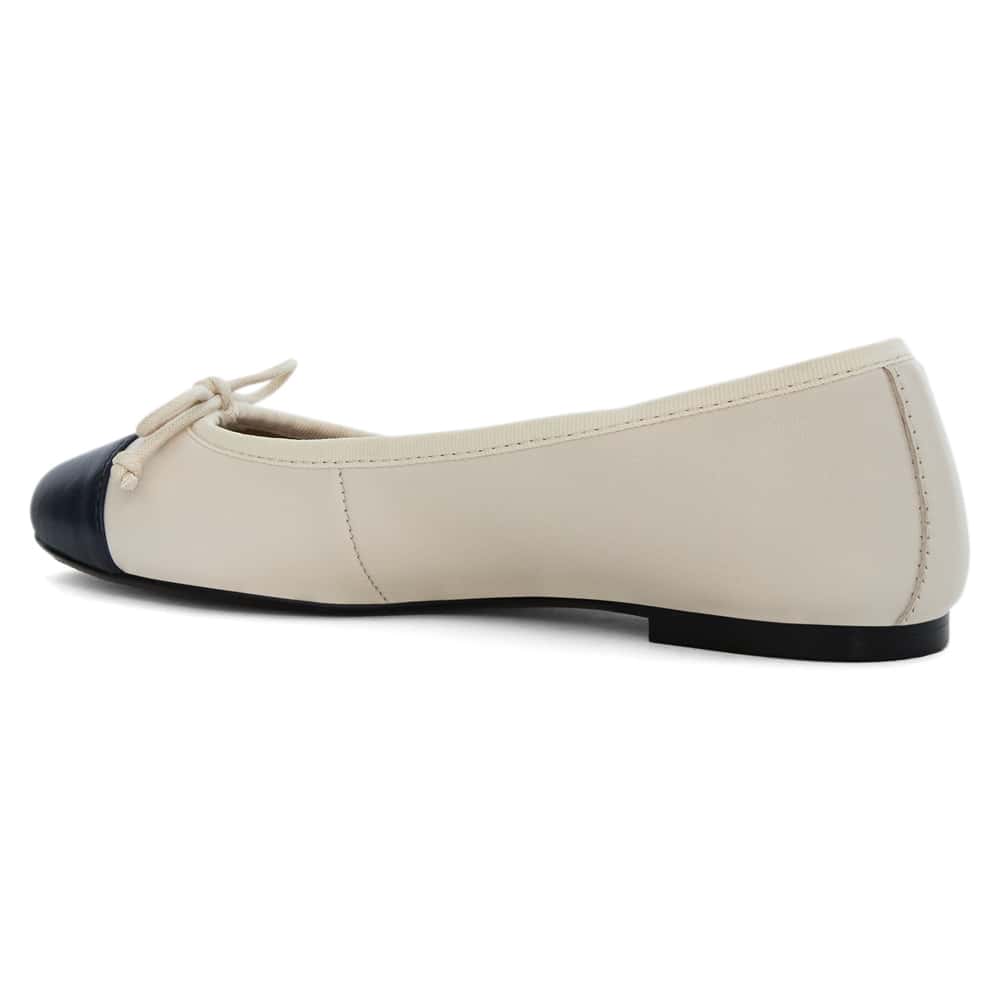 Femme Ballet Flat in Navy And Ivory Leather