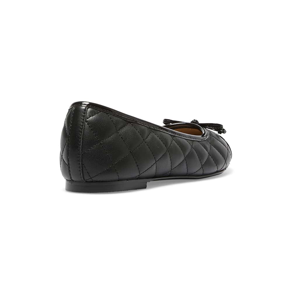 Fifi Ballet Flat in Black On Black Leather