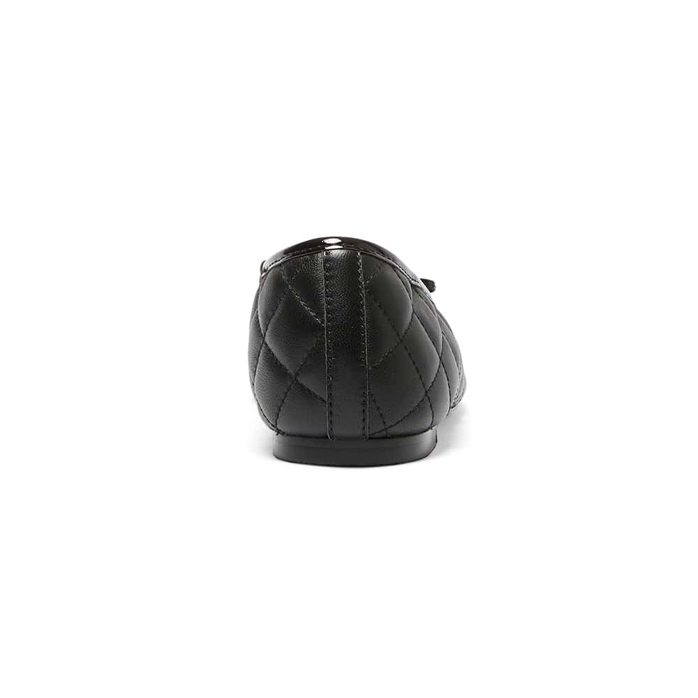 Fifi Ballet Flat in Black On Black Leather