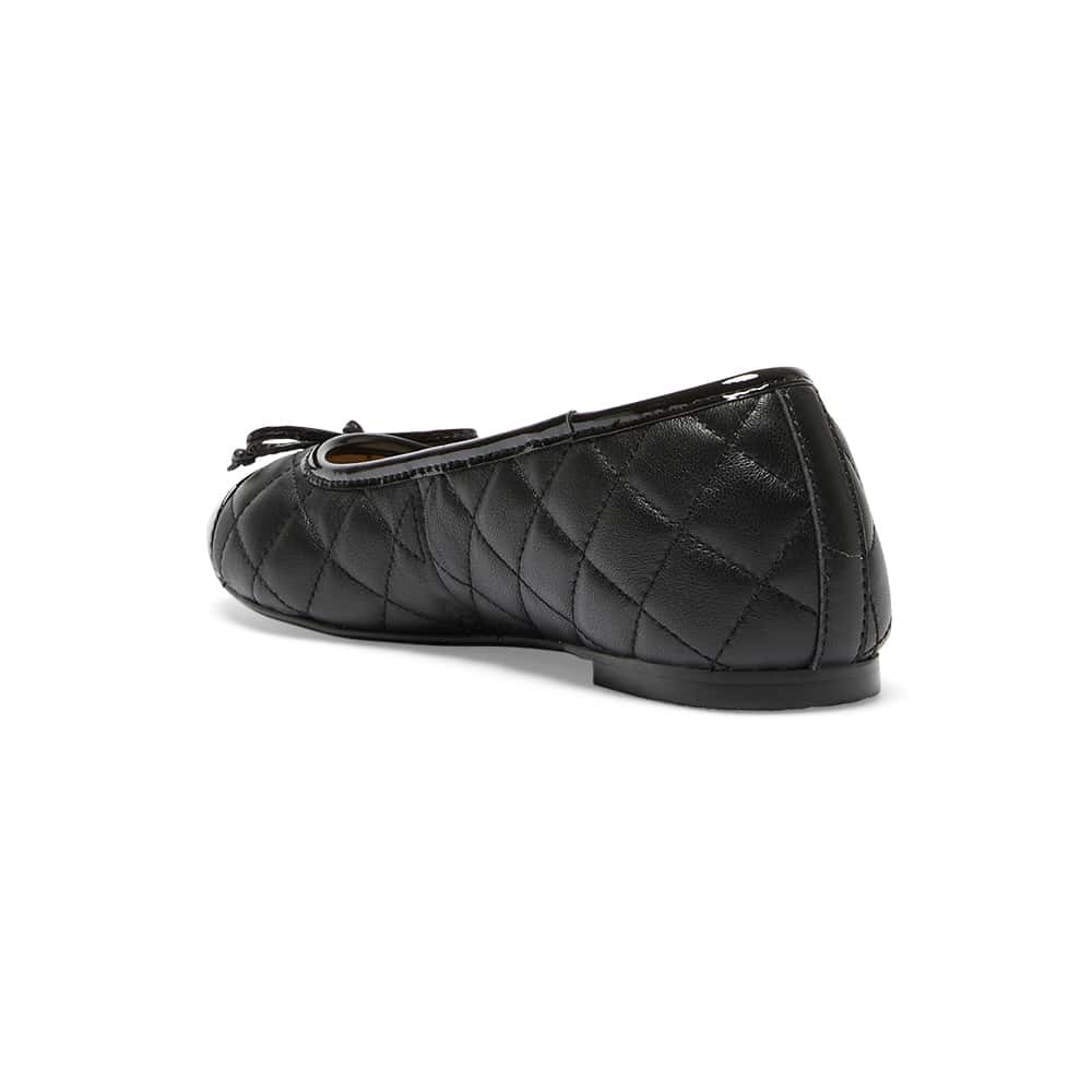 Fifi Ballet Flat in Black On Black Leather