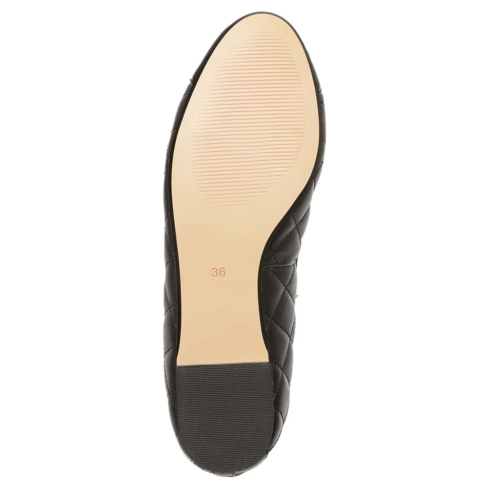 Fifi Ballet Flat in Black On Black Leather