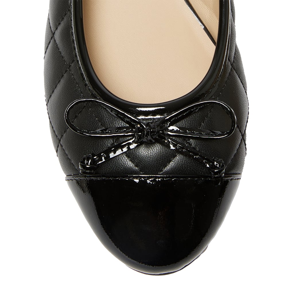 Fifi Ballet Flat in Black On Black Leather