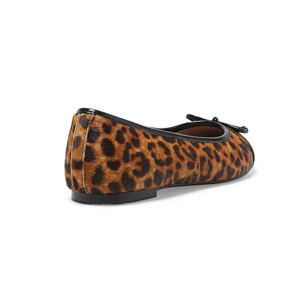 Fifi Ballet Flat in Black Patent/animal Leather
