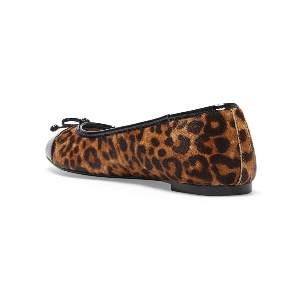Fifi Ballet Flat in Black Patent/animal Leather