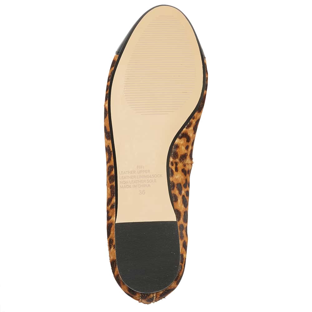 Fifi Ballet Flat in Black Patent/animal Leather
