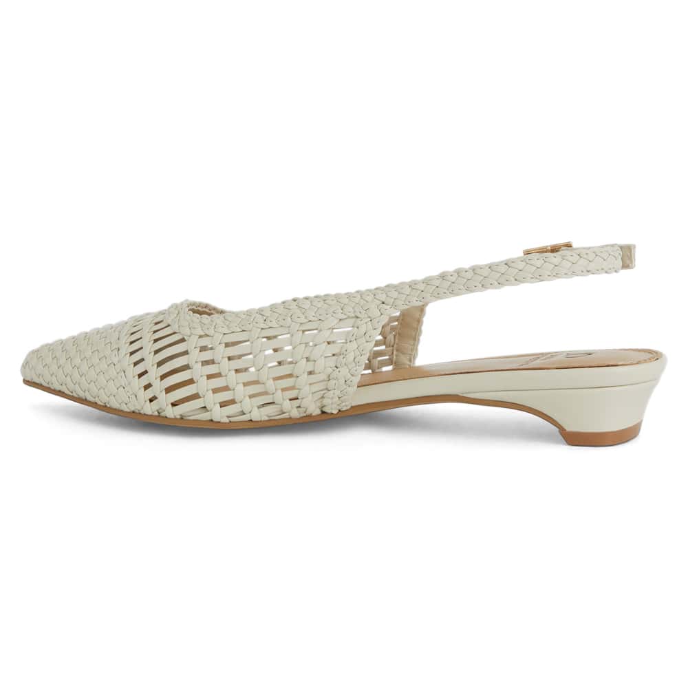 Finley Ballet Flat in Bone Weave Leather