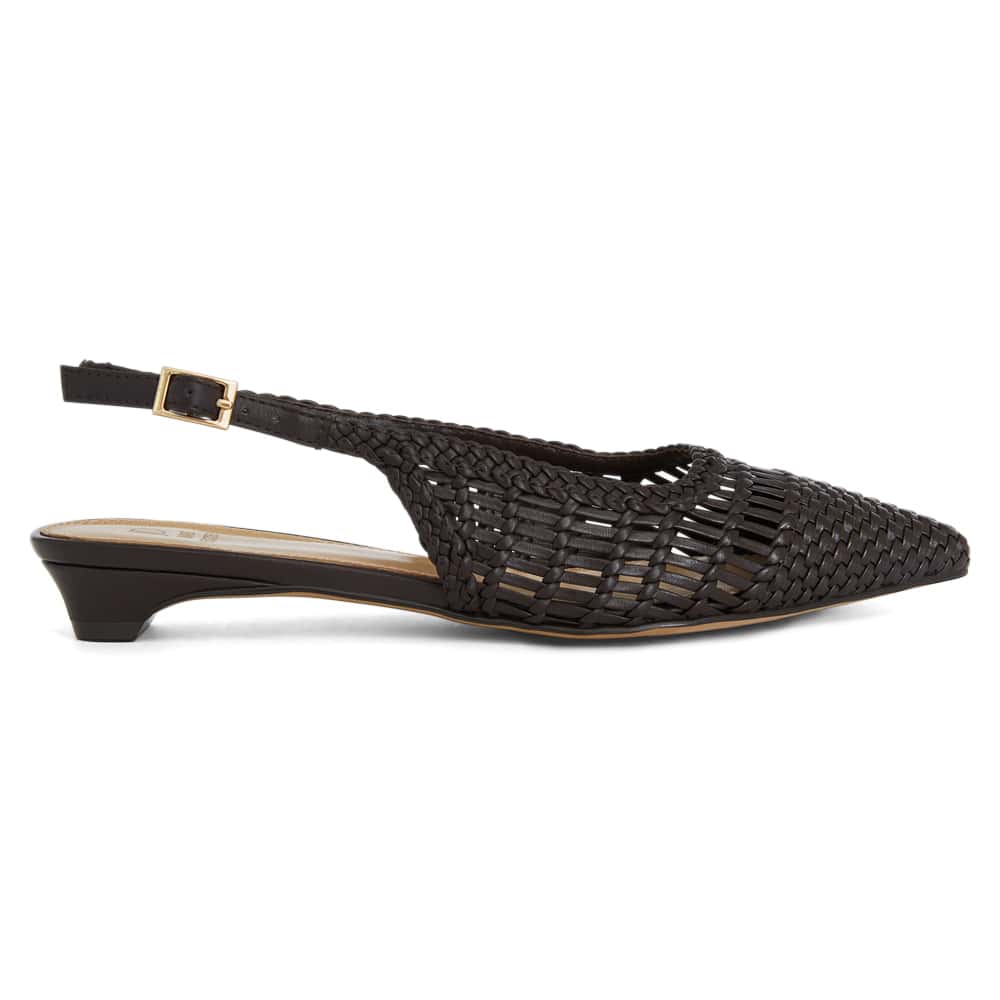 Finley Ballet Flat in Chocolate Weave Leather
