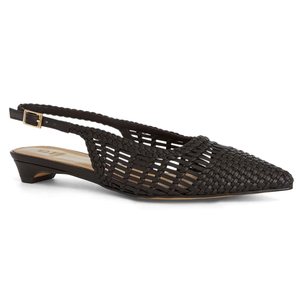 Finley Ballet Flat in Chocolate Weave Leather