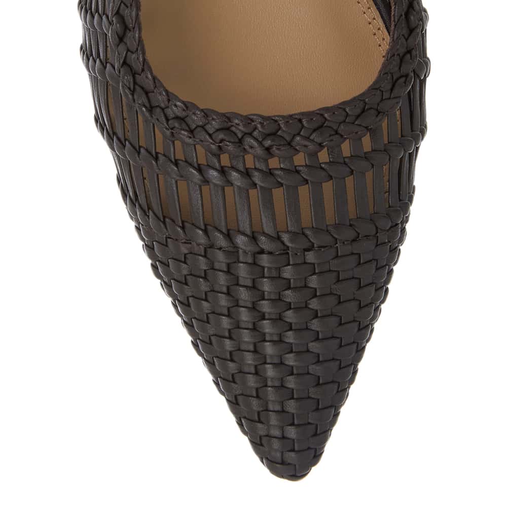 Finley Ballet Flat in Chocolate Weave Leather