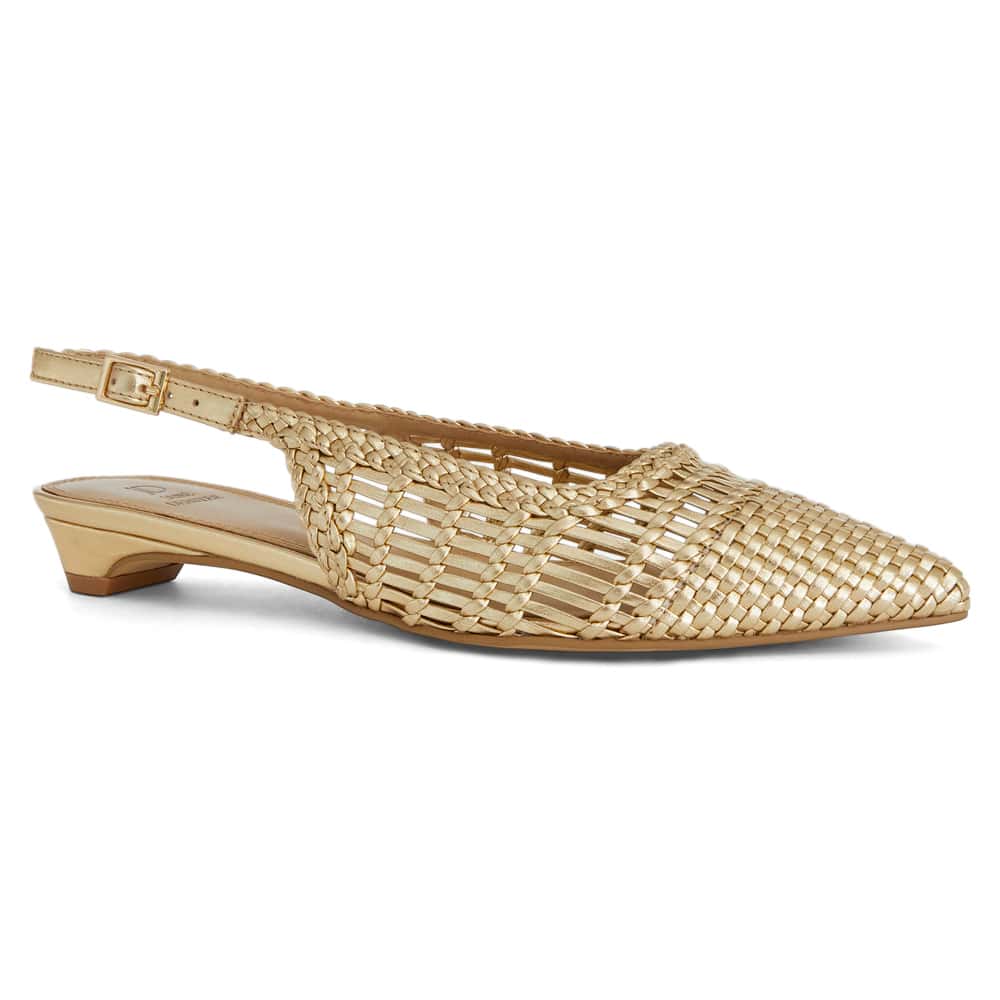 Finley Ballet Flat in Soft Gold Leather