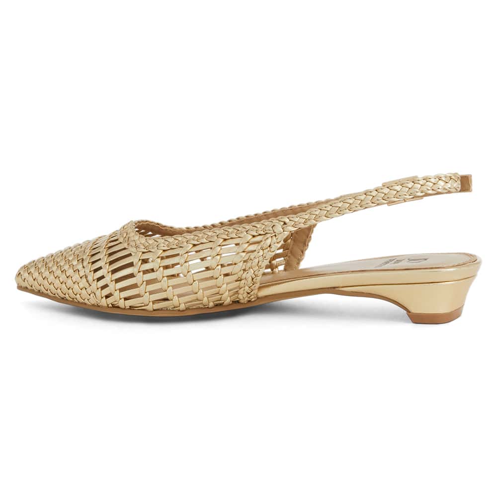 Finley Ballet Flat in Soft Gold Leather