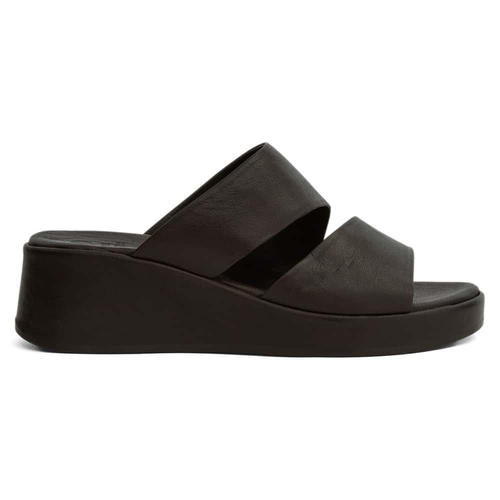 Fiora Wedge in Chocolate  Leather
