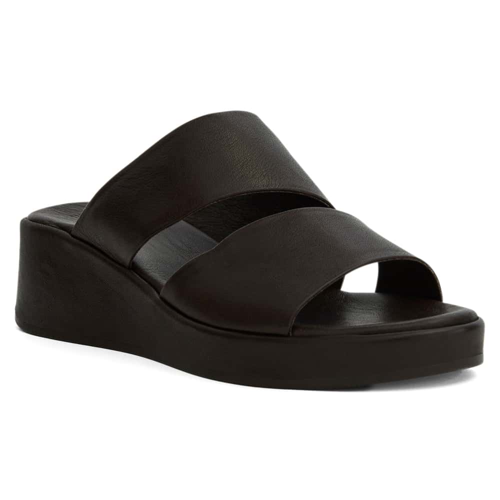 Fiora Wedge in Chocolate  Leather